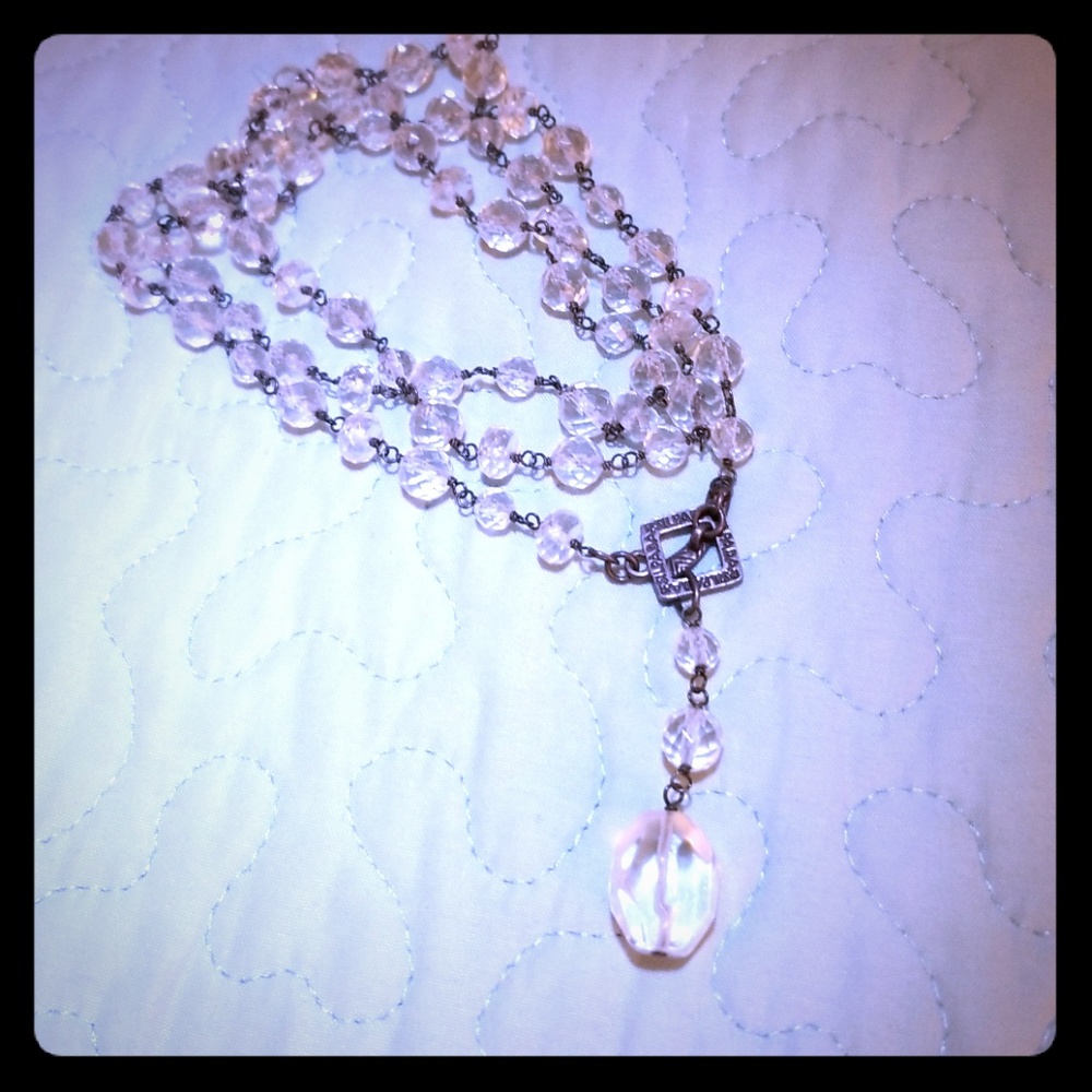 SILPADA N1503 Crystal beaded Lariat drop necklace